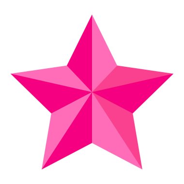 Beyaz arkaplanda izole edilmiş 3B yıldız üç boyutlu illüstrasyon