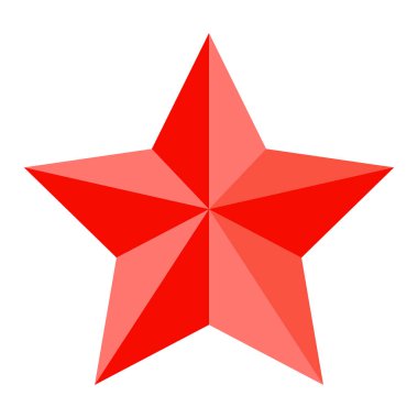 Beyaz arkaplanda izole edilmiş 3B yıldız üç boyutlu illüstrasyon