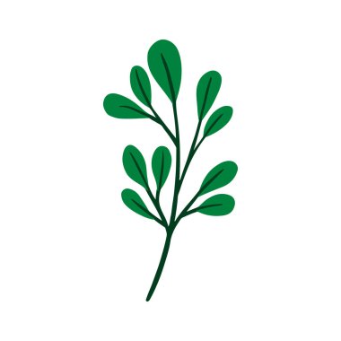 Bitkisel yaprak yaban çiçeği çizgisi sanatı