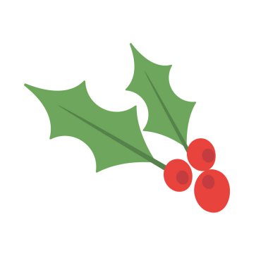 Beyaz arka planda izole edilmiş Noel ökse otu çizimi