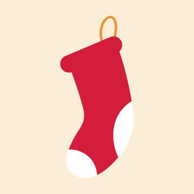 Sarı arka planda Noel çorabı illüstrasyonu