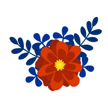 El çizimi Noel süsleri ve beyaz arka planda yapraklar.