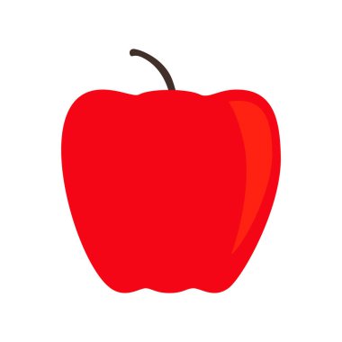 Beyaz arkaplanda izole edilmiş düz biçimli elma simgesi