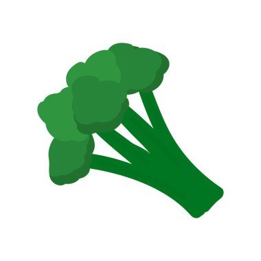 Beyaz arkaplanda taze organik brokoli çizimi