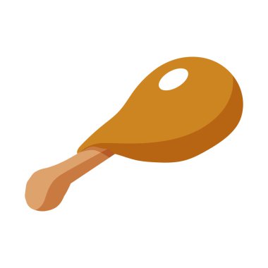 Izgara tavuk budu simgesi beyaz arkaplanda izole