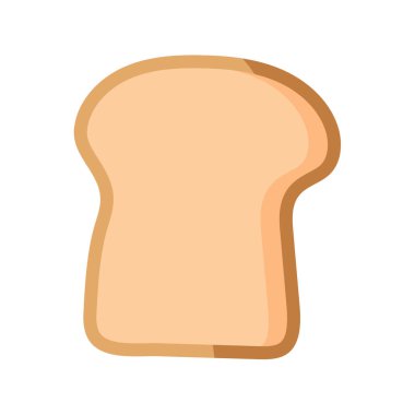 Beyaz arka planda izole edilmiş dilimlenmiş ekmek çizimi