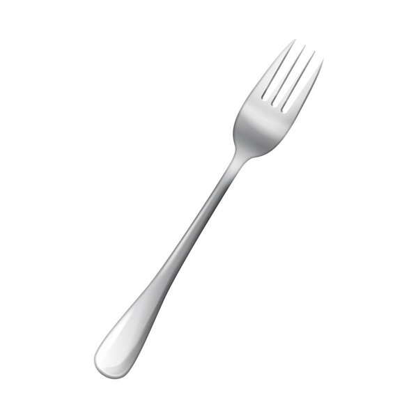 Steel metal table fork isolated over white background