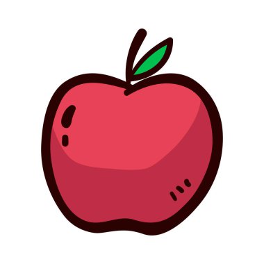 Elma meyve simgesi beyaz arkaplanda izole