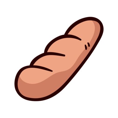 Ekmek, ekmek, baget, yemek, yemek, nefis el yapımı karalama.