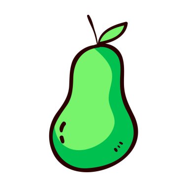 Yarı avokado simgesi yarı avokado düz çizimi beyaz üzerinde izole