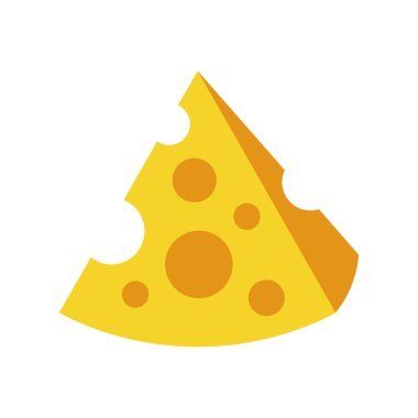 El çizimi peynir parçaları ve dilimler beyaz bir arkaplanda izole edilmiş.