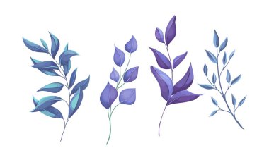 Elle boyanmış yapraklar suluboya, suluboya yapraklar çizim seti