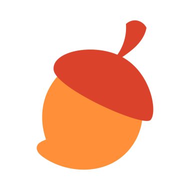 Beyaz arka planda sonbahar meşe palamudu çizimi