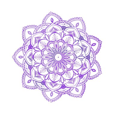 Beyaz arkaplanda renkli bir biçime sahip modern mandala arkaplanı