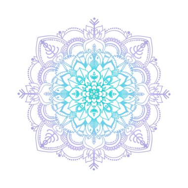 Beyaz üzerinde renkli bir tarzı olan modern mandala arkaplanı