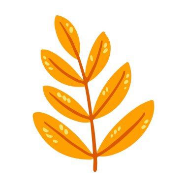 El çizimi çiçek ve yaprak çizimi beyaz bir renge izole edilmiş.