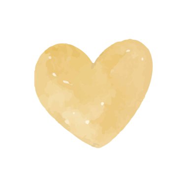 Beyaz arkaplanda kalp suluboya çizimi izole edildi