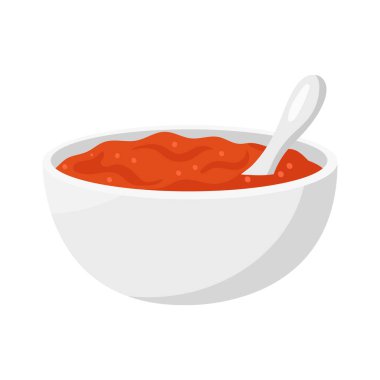 Çilek reçelli küçük kase ve kaşık Doğal ev yapımı yiyecek