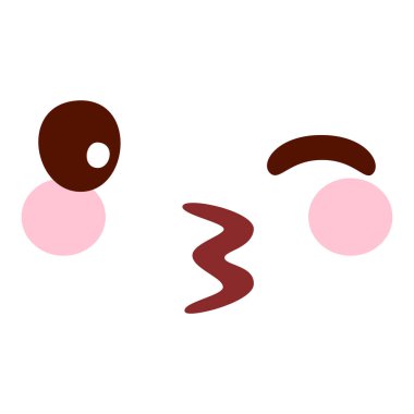 Beyaz arkaplanda el çizimi kawaii resmi