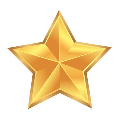 Gerçekçi yıldız beyaz arkaplanda izole edilmiş resim