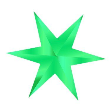 Altı uç yıldız illüstrasyonu Minimalist yıldız simgesi izole edilmiş