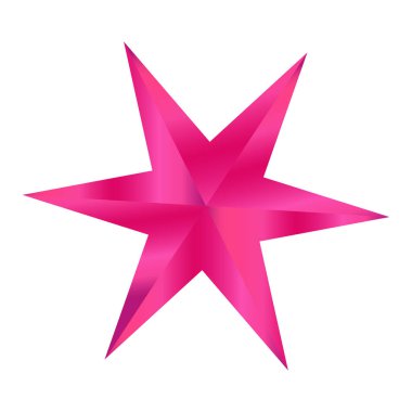 Altı uçlu yıldız illüstrasyonu Minimalist yıldız simgesi beyaz üzerine izole edilmiş