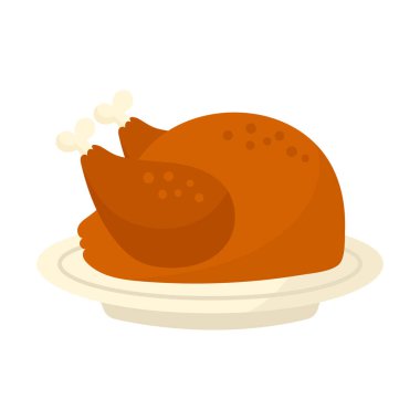 Beyaz arkaplanda izole edilmiş tavuk simgesi