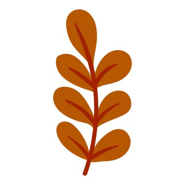 Beyaz arkaplanda tropikal yaprak çizimi