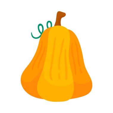 El çizimi Balkabağı Sebzesi Olgunlaşmış İzole edilmiş İllüstrasyon