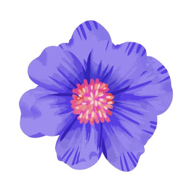 El çizimi suluboya çiçek ve yaprak çizimi beyaz bir arkaplanda izole