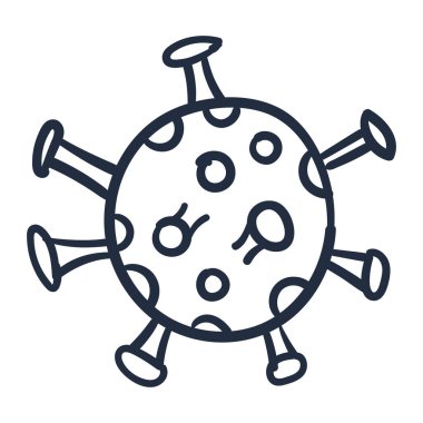 Beyaz arkaplanda el çizimi virüs