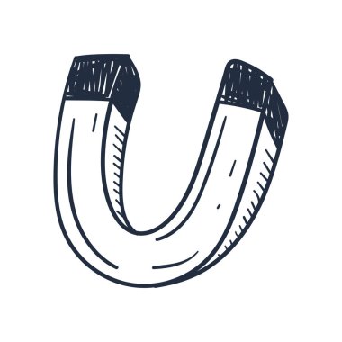 Beyaz arkaplanda el çizimi simge mıknatısı