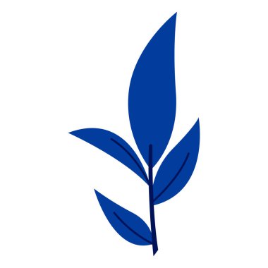 Beyaz arka planda tek renkli tropikal yapraklar çizimi