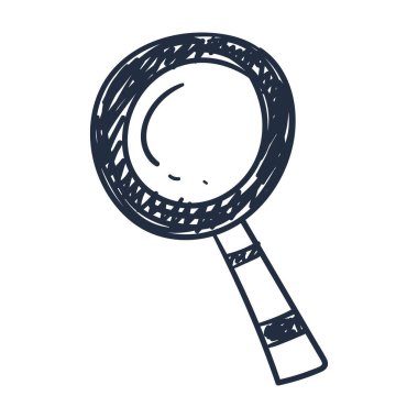 Loupe siyah siluet sanat çizimi