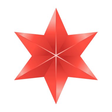 Gerçekçi yıldız beyaz arkaplanda izole edilmiş bir illüstrasyon