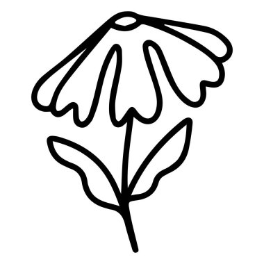 Düz tasarım basit çiçek illüstrasyonu