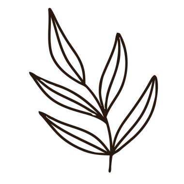 Düz tasarım, beyaz üzerinde basit çiçek özeti çizimi