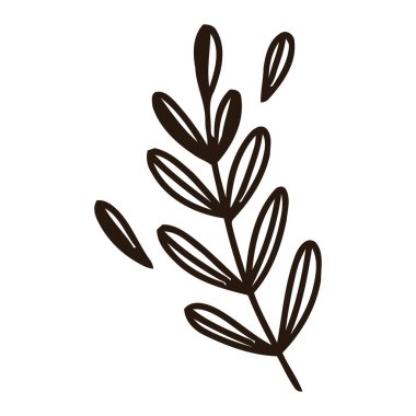 Düz tasarım, beyaz üzerine basit çiçek özeti çizimi