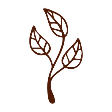 Düz tasarım basit çiçek ana hatları beyaz üzerinde izole çizim