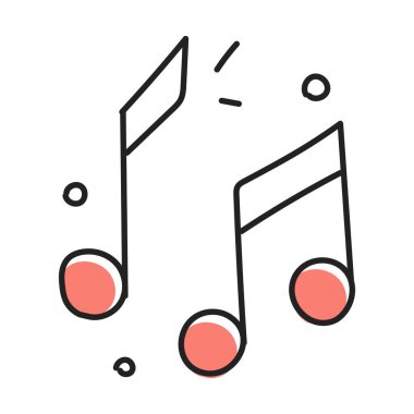 Müzik Notaları Tasarım Beyaz üzerine Simge Biçimi