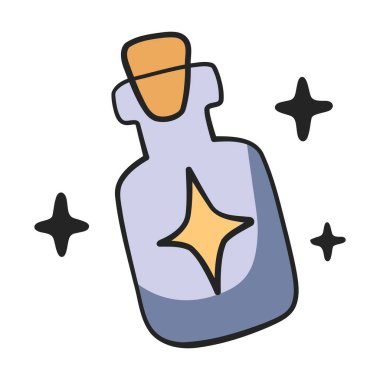 Beyaz arkaplanda ezoterik iksir ikonu