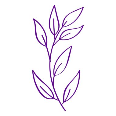 El çizimi düz tasarım basit çiçek ana hatları beyaz üzerinde izole