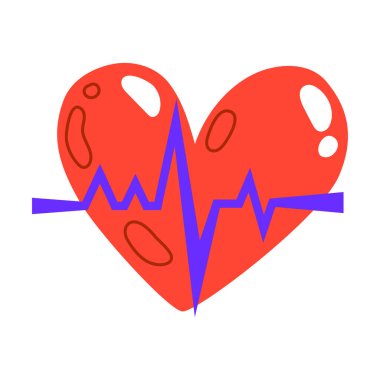 Hastane bakım ikonu için sağlıklı kalp sembolü izole edildi