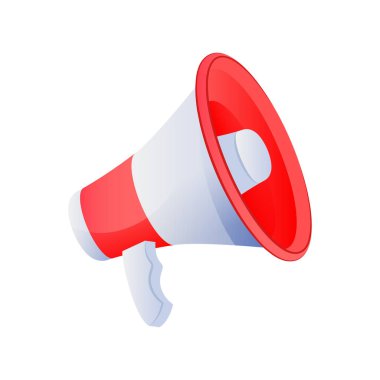 Beyaz arkaplana el çizimi megafon