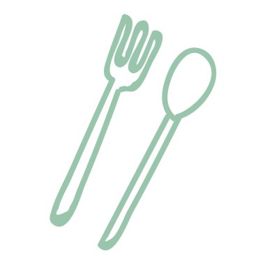 Beyaz arkaplanda mutfak elementleri için kaşık