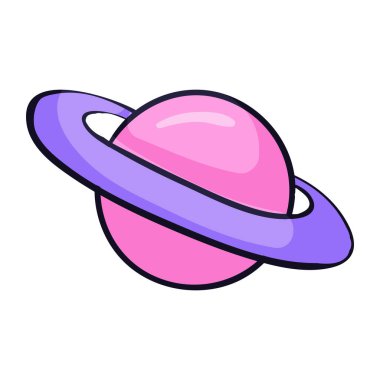 Uzay Gezegeni Kainat Simgesi İllüstrasyonu