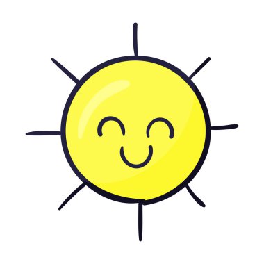 Beyaz arkaplanda izole edilmiş güneş gülüşü