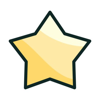 Çizgi film tarzında beyaz arkaplanda izole edilmiş yıldız simgesi