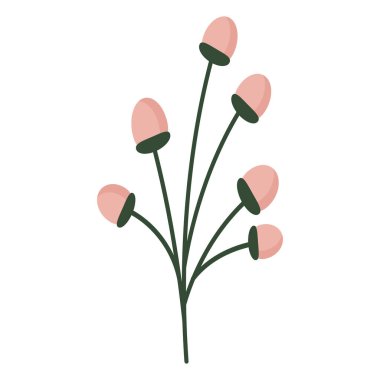 El çizimi Beyaz üzerine güzel bahar çiçeği tasarımı