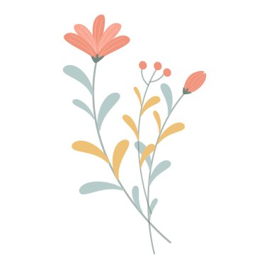 Beyaz bir arkaplanda el çizimi Güzel bahar çiçeği çizimi